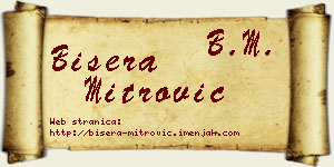 Bisera Mitrović vizit kartica